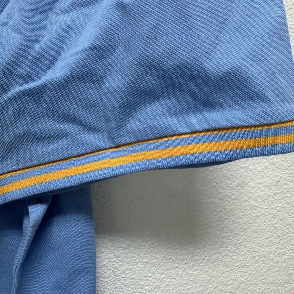 Paul Fredrick Polo Three Button Blue Yellow XXL Golf Short Sleeve - Picture 5 of 6